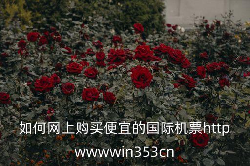 如何網(wǎng)上購(gòu)買便宜的國(guó)際機(jī)票httpwwwwin353cn