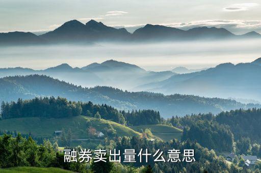 融券賣出量什么意思，融券賣出量是什么意思