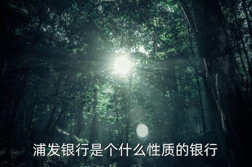 浦發(fā)銀行屬于什么銀行，浦發(fā)銀行是個什么性質(zhì)的銀行