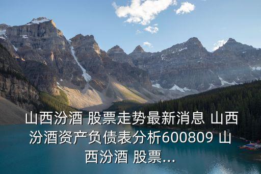  山西汾酒 股票走勢(shì)最新消息 山西汾酒資產(chǎn)負(fù)債表分析600809 山西汾酒 股票...