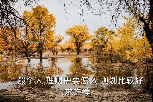 一般個人 理財需要怎么 規(guī)劃比較好,求推薦