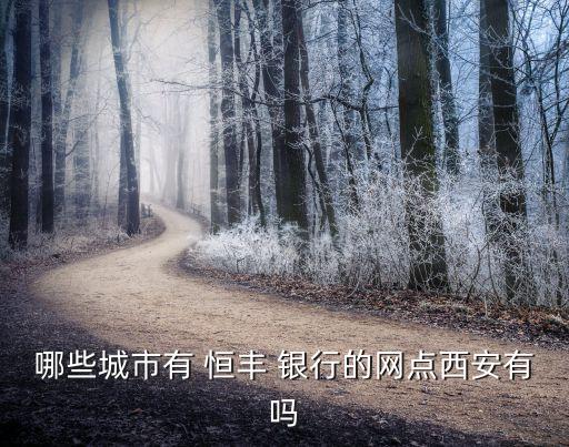 哪些城市有 恒豐 銀行的網(wǎng)點西安有嗎