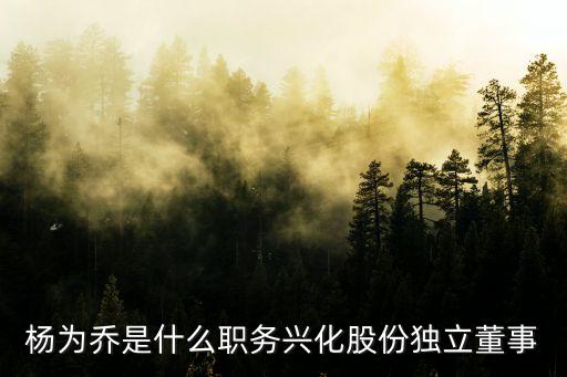 楊為喬是什么職務(wù)興化股份獨立董事