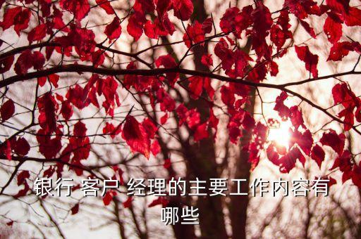 銀行公司部客戶(hù)經(jīng)理