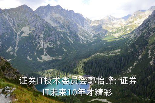  證券IT技術(shù)委員會(huì)郭怡峰: 證券IT未來10年才精彩