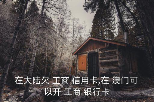 在大陸欠 工商 信用卡,在 澳門可以開(kāi) 工商 銀行卡