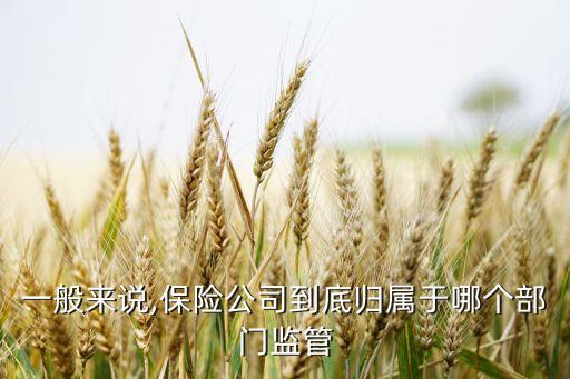 一般來說,保險公司到底歸屬于哪個部門監(jiān)管