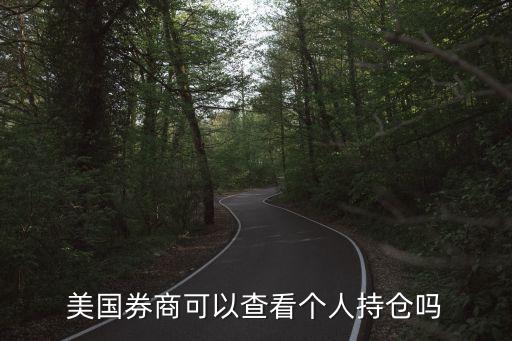 美國券商可以查看個人持倉嗎