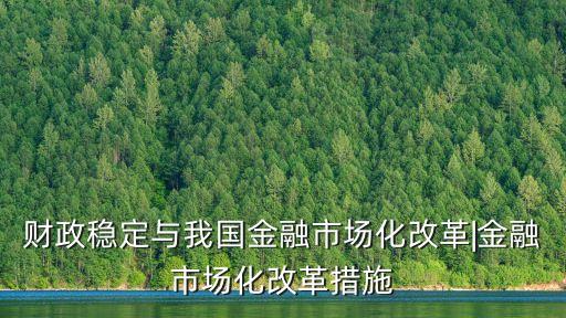 財(cái)政穩(wěn)定與我國(guó)金融市場(chǎng)化改革|金融市場(chǎng)化改革措施