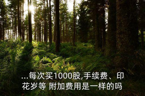 ...每次買1000股,手續(xù)費(fèi)、印花歲等 附加費(fèi)用是一樣的嗎