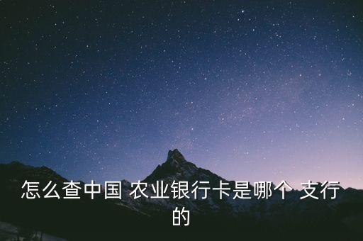 怎么查中國(guó) 農(nóng)業(yè)銀行卡是哪個(gè) 支行的