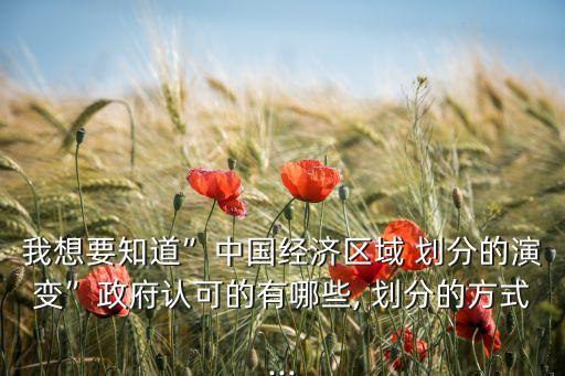 我想要知道”中國經(jīng)濟(jì)區(qū)域 劃分的演變”政府認(rèn)可的有哪些, 劃分的方式...