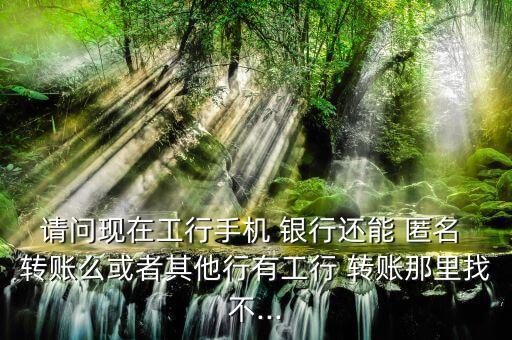 請問現(xiàn)在工行手機 銀行還能 匿名 轉賬么或者其他行有工行 轉賬那里找不...