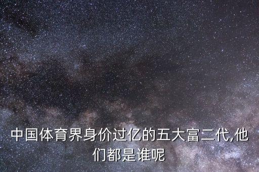 中國體育界身價(jià)過億的五大富二代,他們都是誰呢