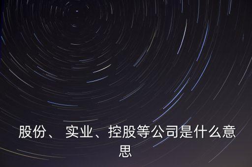  股份、 實(shí)業(yè)、控股等公司是什么意思