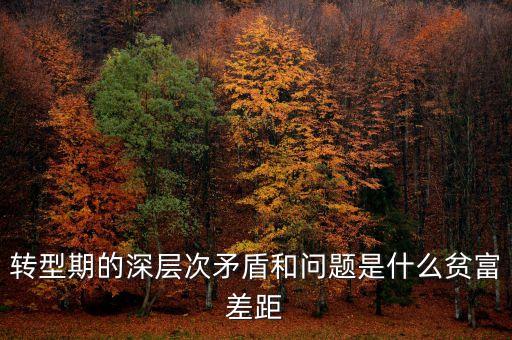 轉(zhuǎn)型期的深層次矛盾和問題是什么貧富差距