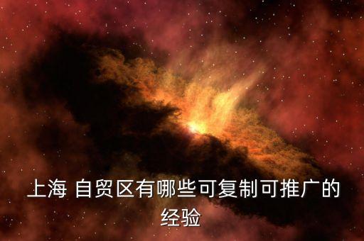  上海 自貿(mào)區(qū)有哪些可復(fù)制可推廣的經(jīng)驗