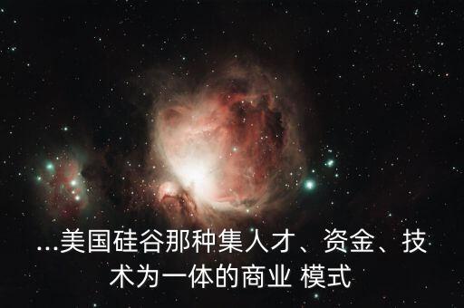 ...美國硅谷那種集人才、資金、技術(shù)為一體的商業(yè) 模式