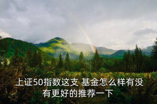  上證50指數(shù)這支 基金怎么樣有沒(méi)有更好的推薦一下