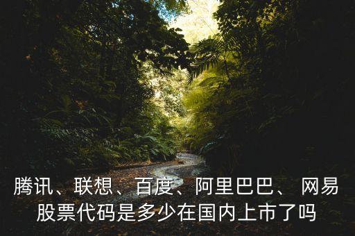 騰訊、聯(lián)想、百度、阿里巴巴、 網(wǎng)易股票代碼是多少在國內(nèi)上市了嗎