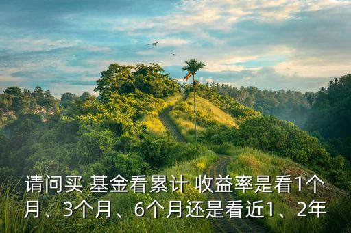 請(qǐng)問買 基金看累計(jì) 收益率是看1個(gè)月、3個(gè)月、6個(gè)月還是看近1、2年