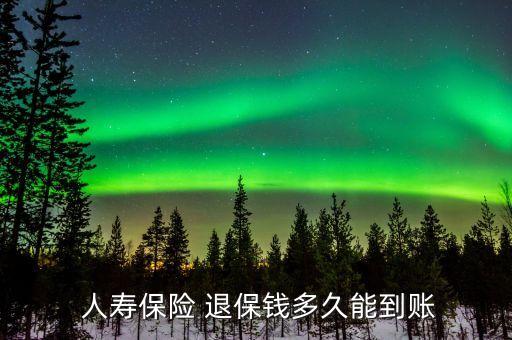  人壽保險 退保錢多久能到賬