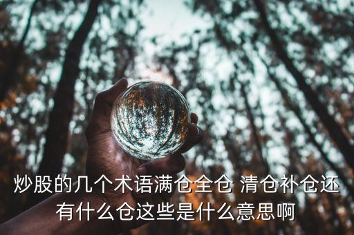 炒股的幾個術(shù)語滿倉全倉 清倉補(bǔ)倉還有什么倉這些是什么意思啊