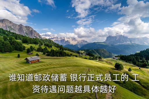 誰(shuí)知道郵政儲(chǔ)蓄 銀行正式員工的 工資待遇問(wèn)題越具體越好