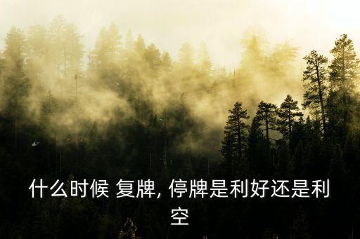 什么時候 復牌, 停牌是利好還是利空