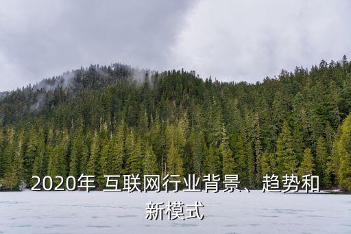 2020年 互聯(lián)網(wǎng)行業(yè)背景、趨勢和新模式