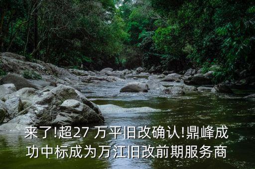 來了!超27 萬平舊改確認!鼎峰成功中標成為萬江舊改前期服務商