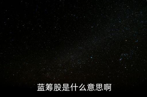  藍籌股是什么意思啊