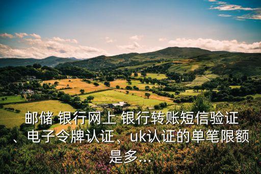  郵儲(chǔ) 銀行網(wǎng)上 銀行轉(zhuǎn)賬短信驗(yàn)證、電子令牌認(rèn)證、uk認(rèn)證的單筆限額是多...