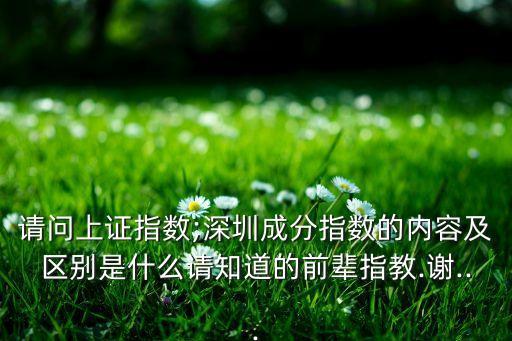 請問上證指數(shù);深圳成分指數(shù)的內容及區(qū)別是什么請知道的前輩指教.謝...