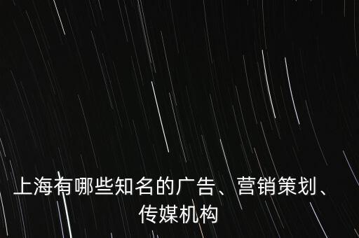 上海有哪些知名的廣告、營銷策劃、 傳媒機(jī)構(gòu)