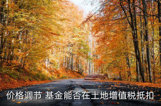 價格調節(jié) 基金能否在土地增值稅抵扣