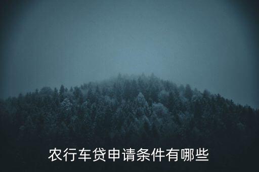 農行車貸申請條件有哪些