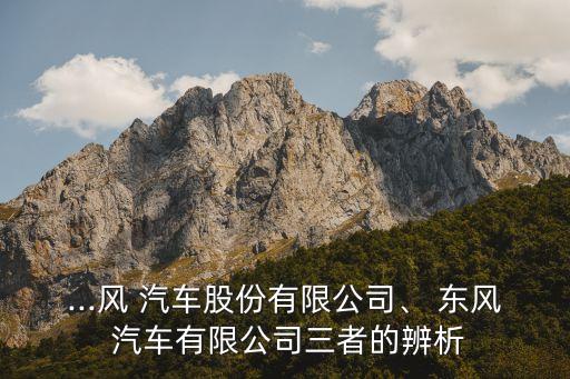 ...風(fēng) 汽車股份有限公司、 東風(fēng) 汽車有限公司三者的辨析