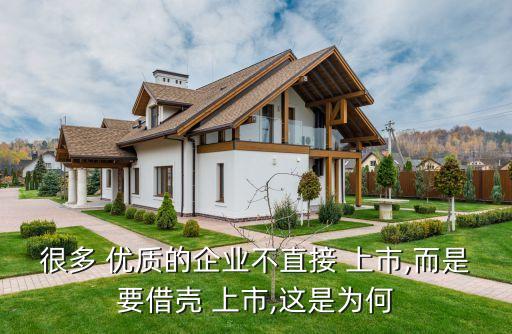很多 優(yōu)質的企業(yè)不直接 上市,而是要借殼 上市,這是為何