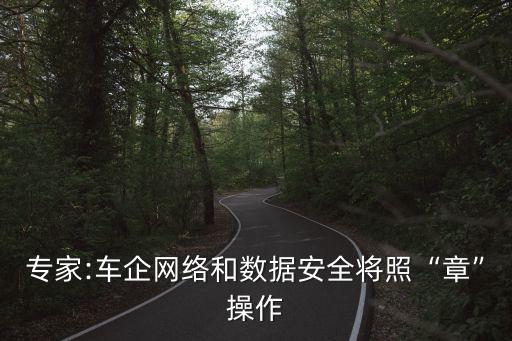 專家:車企網絡和數據安全將照“章”操作