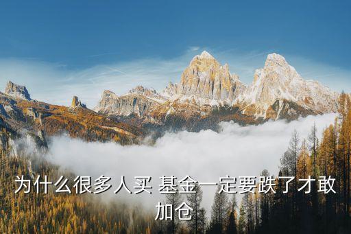 為什么很多人買 基金一定要跌了才敢加倉(cāng)