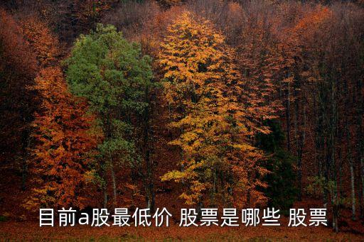 目前a股最低價 股票是哪些 股票