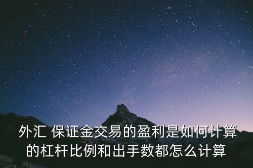  外匯 保證金交易的盈利是如何計算的杠桿比例和出手?jǐn)?shù)都怎么計算