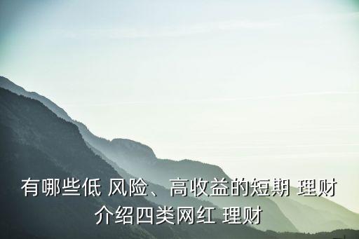 有哪些低 風(fēng)險(xiǎn)、高收益的短期 理財(cái)介紹四類網(wǎng)紅 理財(cái)