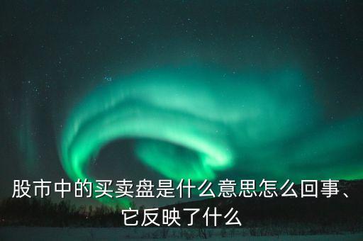 股市中的買賣盤是什么意思怎么回事、它反映了什么
