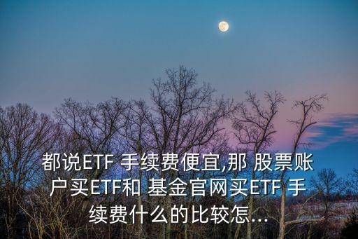 都說(shuō)ETF 手續(xù)費(fèi)便宜,那 股票賬戶買ETF和 基金官網(wǎng)買ETF 手續(xù)費(fèi)什么的比較怎...