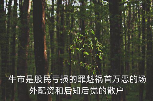 牛市是股民虧損的罪魁禍?zhǔn)兹f(wàn)惡的場(chǎng)外配資和后知后覺(jué)的散戶(hù)