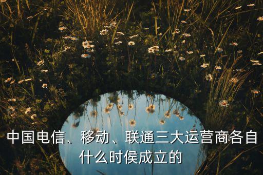 中國電信、移動、聯(lián)通三大運(yùn)營商各自什么時(shí)侯成立的