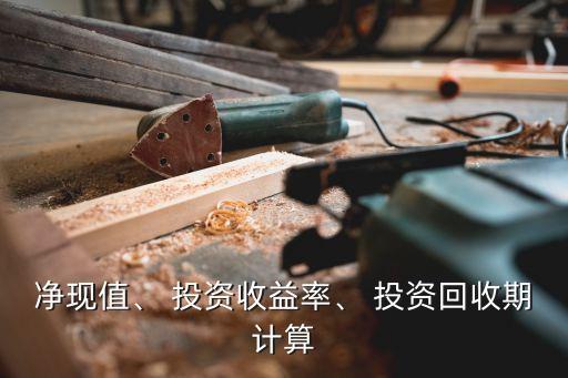 凈現(xiàn)值、 投資收益率、 投資回收期計算