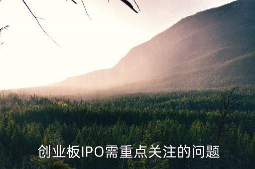  創(chuàng)業(yè)板IPO需重點關注的問題